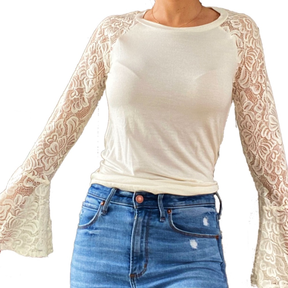 brand new lace bell sleeve top